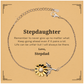 Inspirational sunflower bracelet gift for stepdaughter, gold plated sterling silver jewelry.
