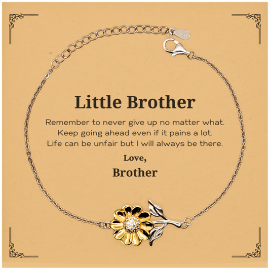 little brother motivational gifts from brother remember to never give up no matter what inspirational birthday sunflower bracelet for little brother