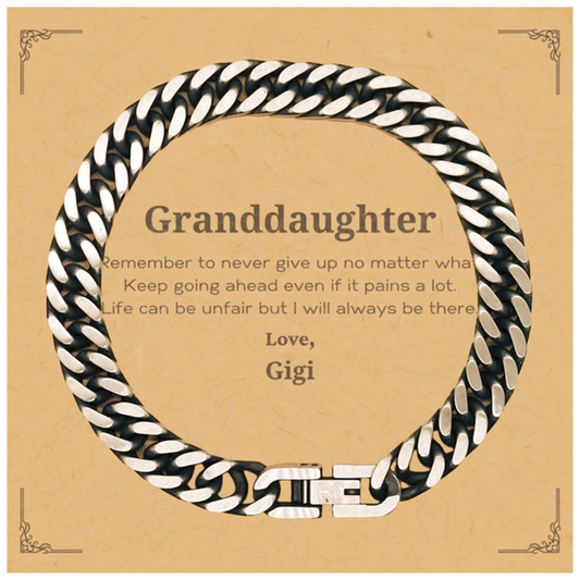granddaughter motivational gifts from gigi remember to never give up no matter what inspirational birthday cuban link chain bracelet for granddaughter
