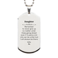 Silver dog tag necklace for daughter with motivational engraving. Inspirational gift from Dad.