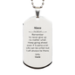 Niece inspirational silver dog tag necklace gift, engraved motivational keepsake for her.