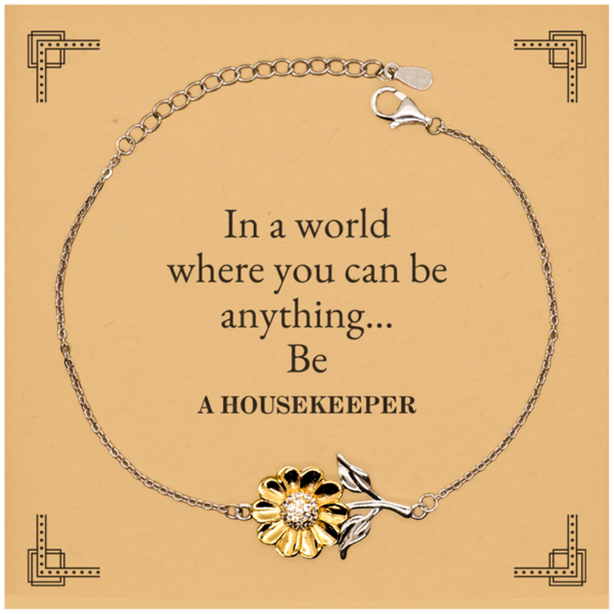 gifts for housekeeper in a world where you can be anything appreciation birthday sunflower bracelet for men women friends coworkers